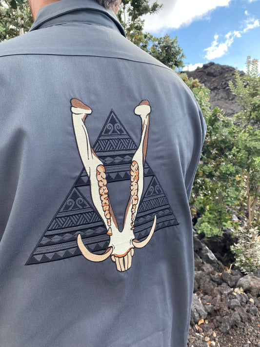 Embroidered Boar Jaw Work Shirt