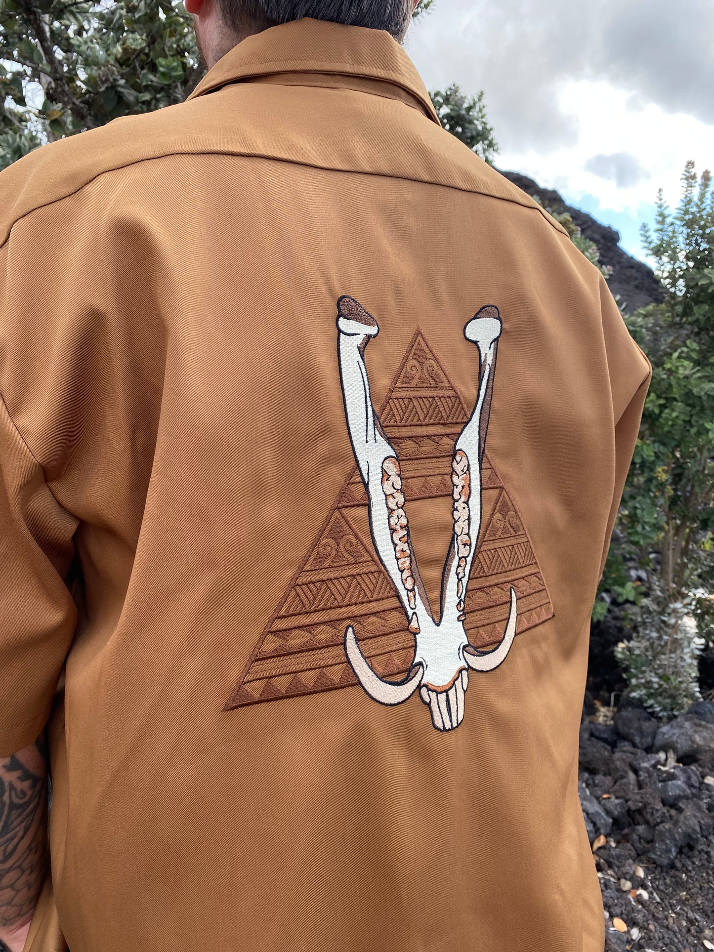 Embroidered Boar Jaw Work Shirt