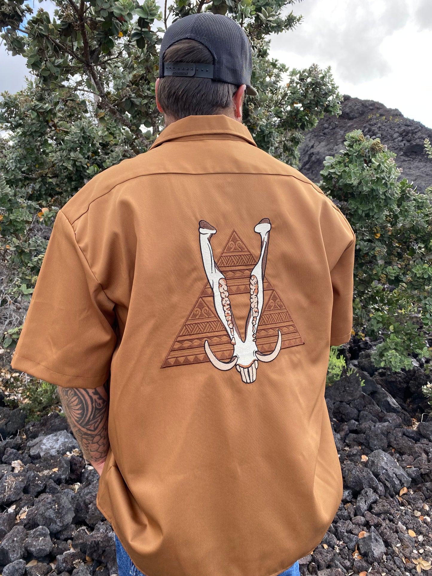 Embroidered Boar Jaw Work Shirt