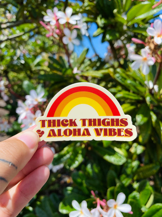 Thick Thighs & Aloha Vibes Sticker